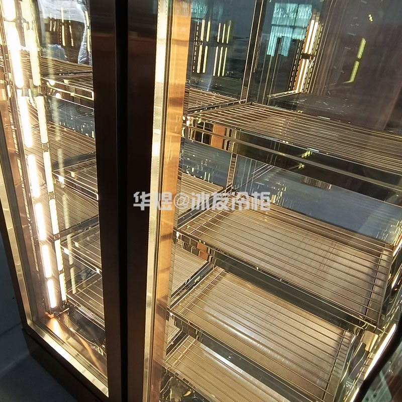 双门双通玫瑰金色湿式熟成展示柜牛肉排酸柜和牛冷柜(图5) 双门双通玫瑰金色湿式熟成展示柜牛肉排酸柜和牛冷柜(图5)