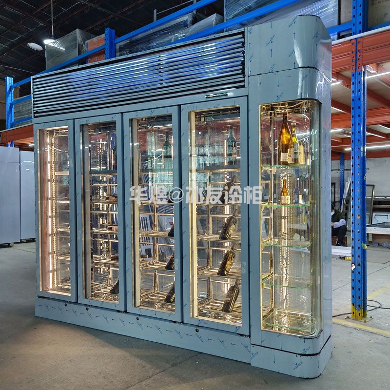 定制款四门高身酒柜不锈钢酒水冷藏柜酒品冷藏展示柜(图4)