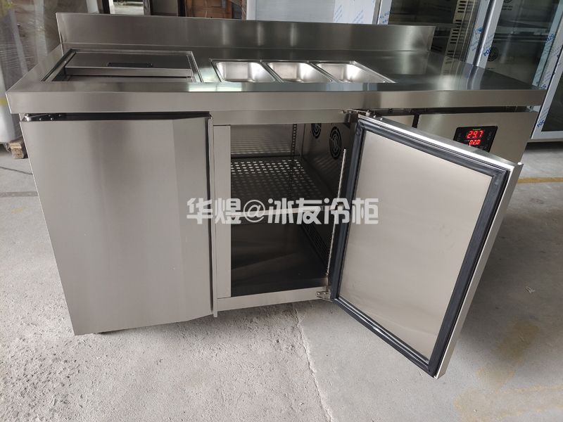 定制风冷冷藏工作台沙拉保鲜冷藏柜不锈钢冷藏操作台冰柜(图5)