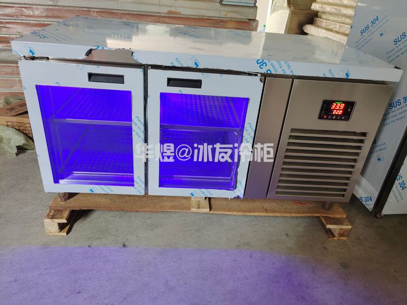 风冷冷藏双门玻璃门工作台保鲜柜酒水冷藏冰柜(图4)