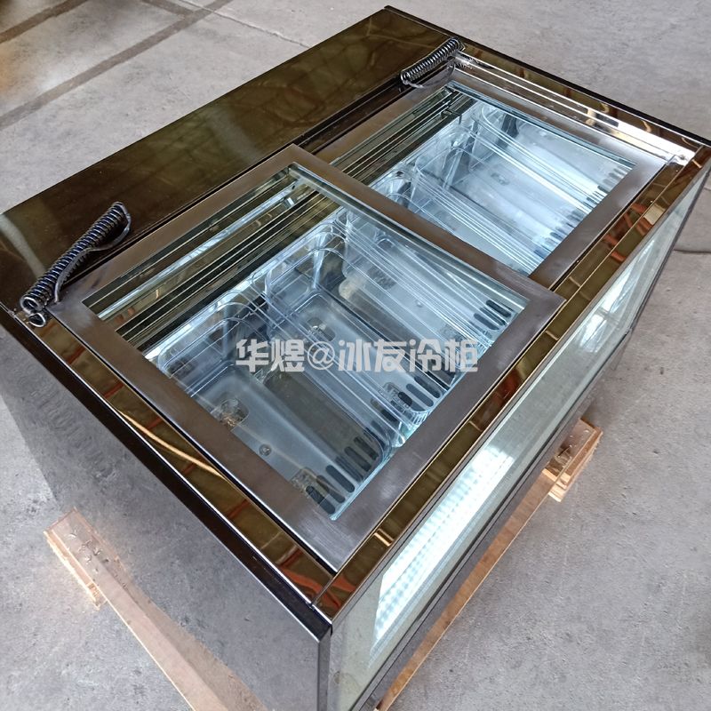 冰友厂供出口黑拉丝台式4盘汤圆雪糕柜商用冰淇淋冷冻展示柜(图3) 冰友厂供出口黑拉丝台式4盘汤圆雪糕柜商用冰淇淋冷冻展示柜(图3)