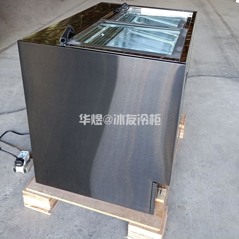 冰友厂供出口黑拉丝台式4盘汤圆雪糕柜商用冰淇淋冷冻展示柜(图4) 冰友厂供出口黑拉丝台式4盘汤圆雪糕柜商用冰淇淋冷冻展示柜(图4)